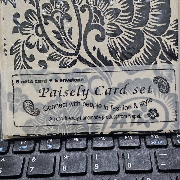 Handcrafted in Nepal Blank Paisley Note Cards Set 5 New in Package L👀K Vintage - Picture 13 of 13